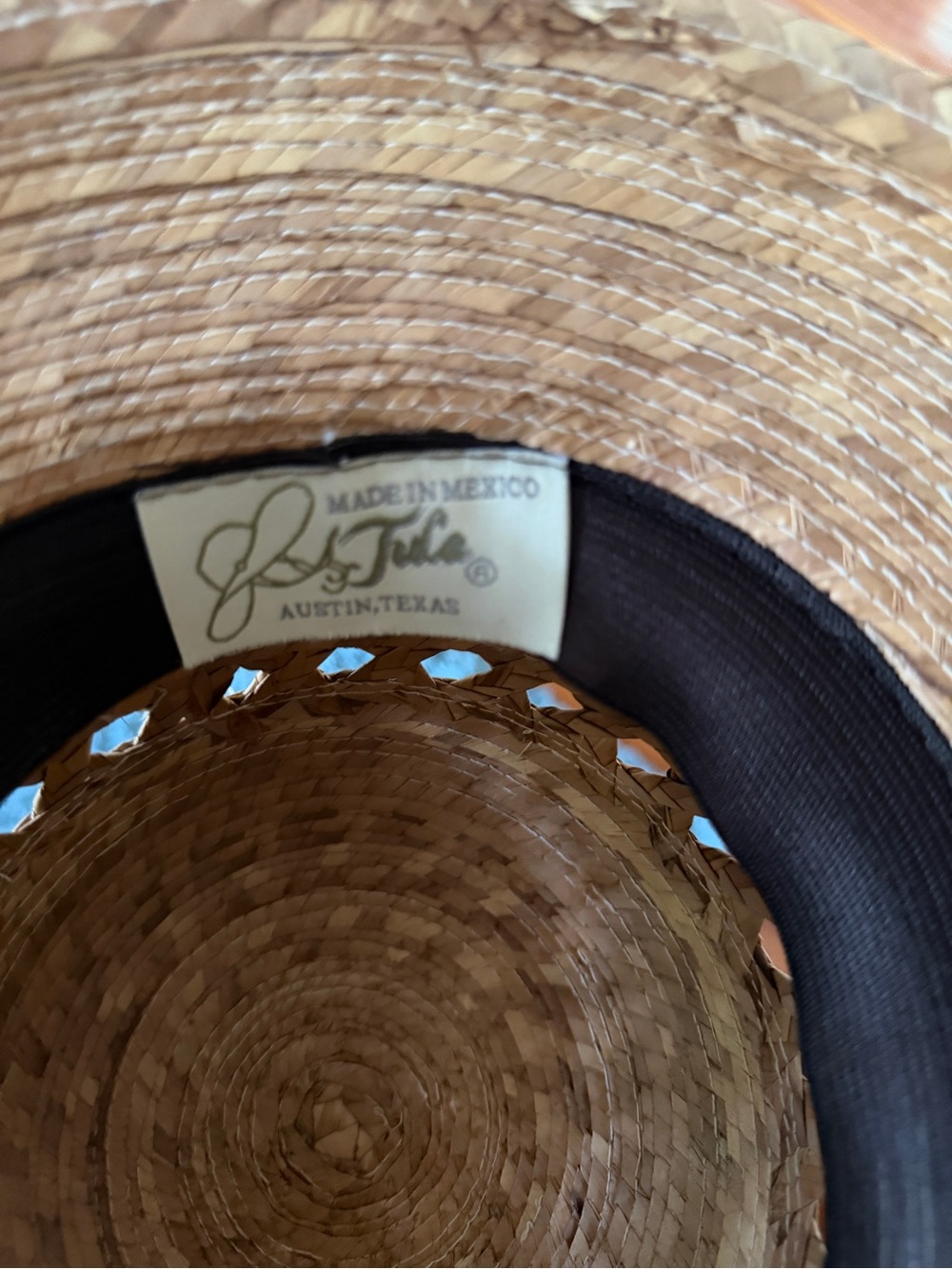 Straw Sun Hat with Chin Tie - Natural Beige - Picture 4 of 4
